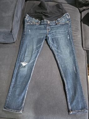 Maternity Dark Blue Stretch Denim Jeans